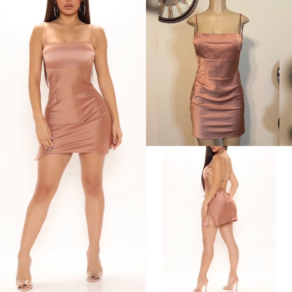 Fashion Nova “Fiestar” - Satin Mini Dress - Mauve
